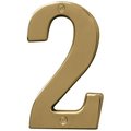 Hy-Ko Prestige Series House Number, Character 2, 5 in H Character, Brass Character, Brass BR-51PB/2